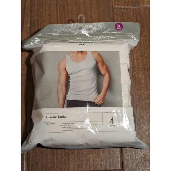 Goodfellow & Co Men's 4pk Ribbed Tank Top White Size XL Tag & Seam Free Classic - Picture 3 of 3